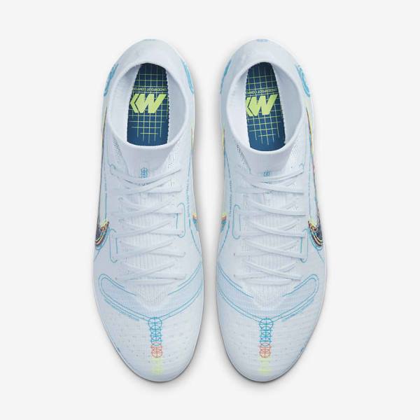 Nike Mercurial Superfly 8 Pro FG Firm-Ground Moški Nogometni Čevlji Siva / Svetloba Modra / Temno Modra | NK204QJP