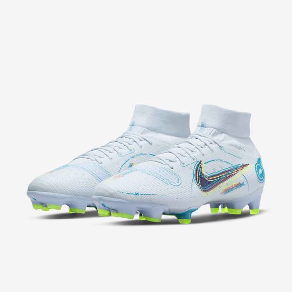 Nike Mercurial Superfly 8 Pro FG Firm-Ground Moški Nogometni Čevlji Siva / Svetloba Modra / Temno Modra | NK204QJP