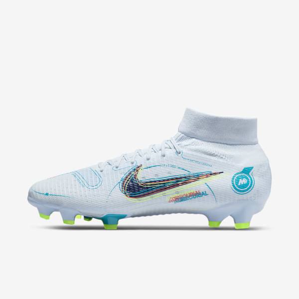 Nike Mercurial Superfly 8 Pro FG Firm-Ground Ženske Nogometni Čevlji Siva / Svetloba Modra / Temno Modra | NK596ORI