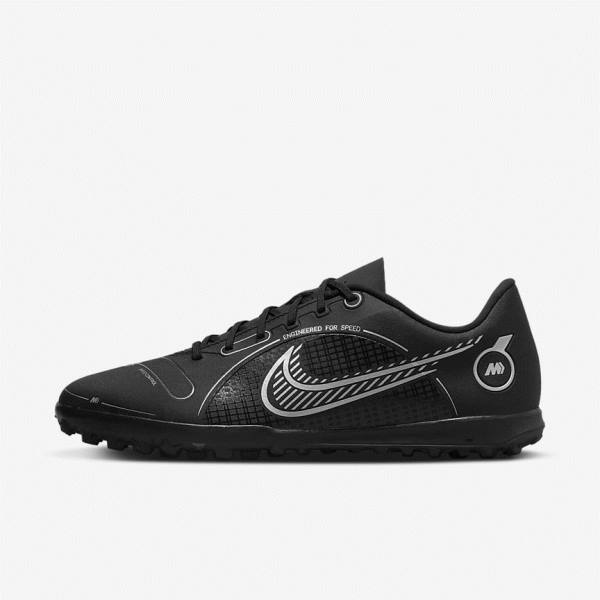 Nike Mercurial Vapor 14 Club TF Turf Ženske Nogometni Čevlji Črna / Siva / Kovinski Srebrna | NK581ZUF