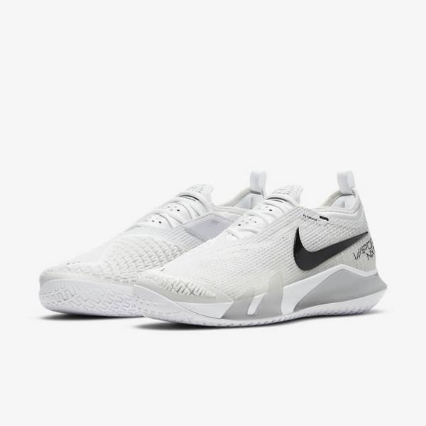 Nike NikeCourt React Vapor NXT Hard-Court Moški Tenis Copati Bela / Siva / Črna | NK614OPT