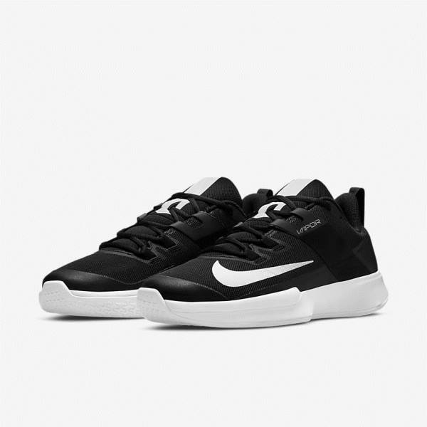 Nike NikeCourt Vapor Lite Hard Court Moški Tenis Copati Črna / Bela | NK163HXI