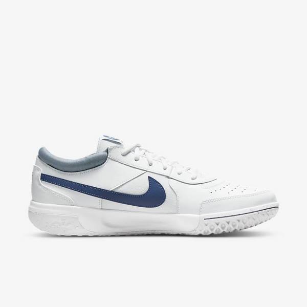 Nike NikeCourt Zoom Lite 3 Hard Court Moški Tenis Copati Bela / Mornarica | NK258SIK