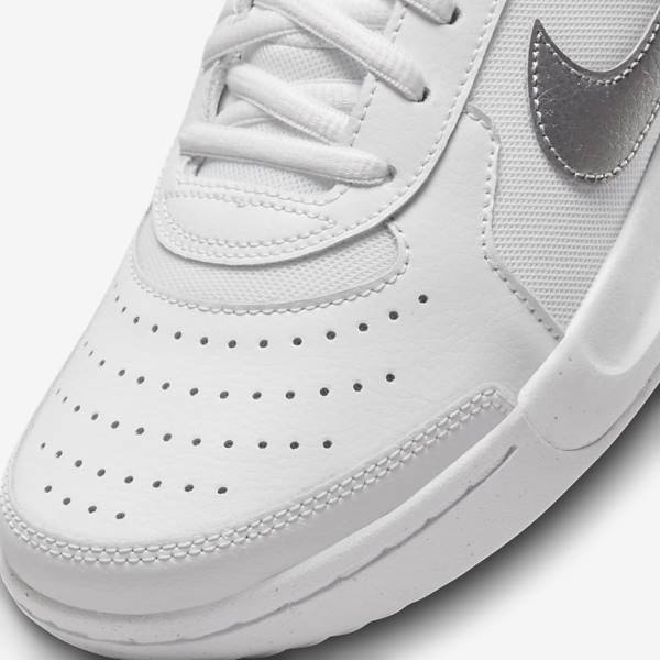 Nike NikeCourt Zoom Lite 3 Ženske Tenis Copati Bela / Kovinski Srebrna | NK863RVQ