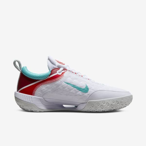 Nike NikeCourt Zoom NXT Hard Court Ženske Tenis Copati Bela / Svetloba Srebrna / Rdeča / Turkizna | NK391IYN