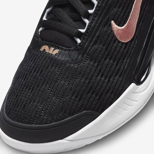 Nike NikeCourt Zoom NXT Hard Court Ženske Tenis Copati Črna / Bela / Kovinski Rdeča Rjav | NK815QWU