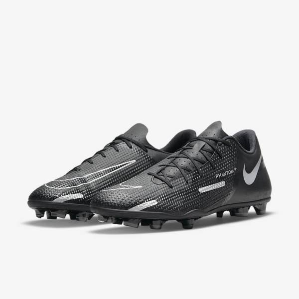 Nike Phantom GT2 Club MG Multi-Ground Ženske Nogometni Čevlji Črna / Temno Siva / Kovinski Srebrna | NK273LFX