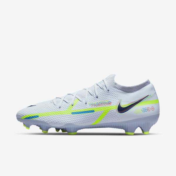 Nike Phantom GT2 Pro FG Firm-Ground Moški Nogometni Čevlji Siva / Svetloba Modra | NK451RBL