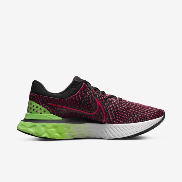 Nike React Infinity Run Flyknit 3 Road Moški Tekaški Čevlji Črna / Zelena / Rdeča | NK659EMA