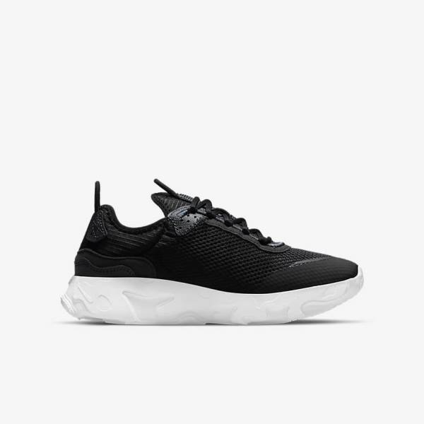 Nike React Live Older Otroci Superge Črna / Temno Siva / Bela | NK081AVQ