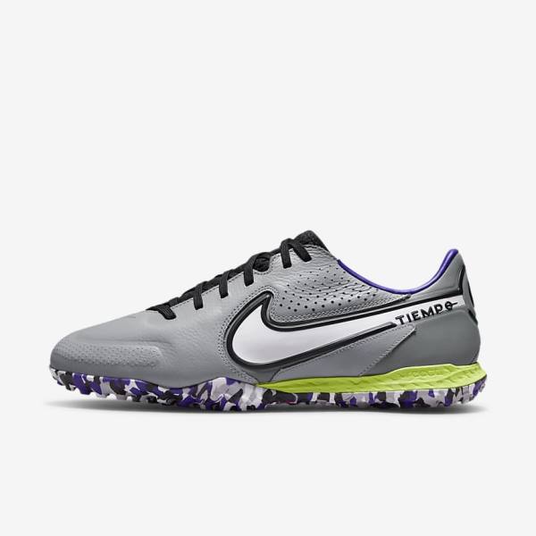 Nike React Tiempo Legend 9 Pro TF Turf Ženske Nogometni Čevlji Svetloba Siva / Bela | NK291ZPK