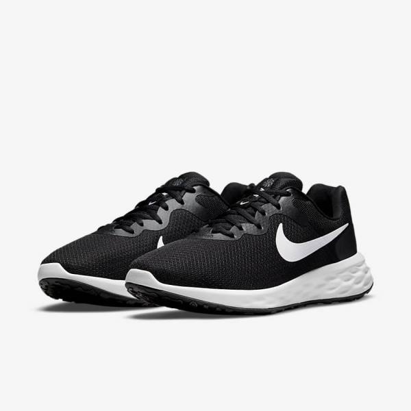 Nike Revolution 6 (Extra Wide) Moški Tekaški Čevlji Črna / Siva / Bela | NK786AHM