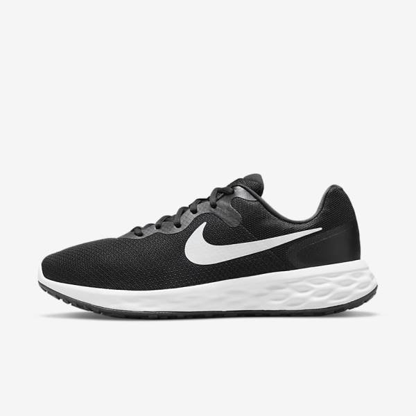 Nike Revolution 6 (Extra Wide) Moški Tekaški Čevlji Črna / Siva / Bela | NK786AHM