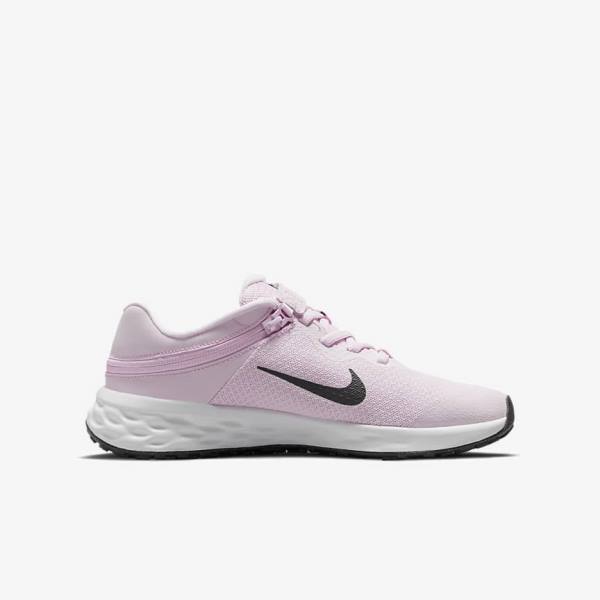 Nike Revolution 6 FlyEase Older Easy On-Off Road Otroci Tekaški Čevlji Roza / Črna | NK783QCF