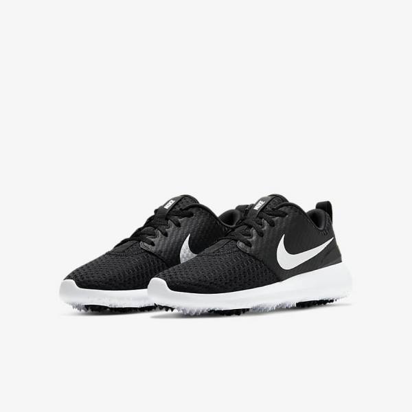 Nike Roshe G Jr. Otroci Čevlji Za Golf Črna / Bela / Kovinski Bela | NK631VKT