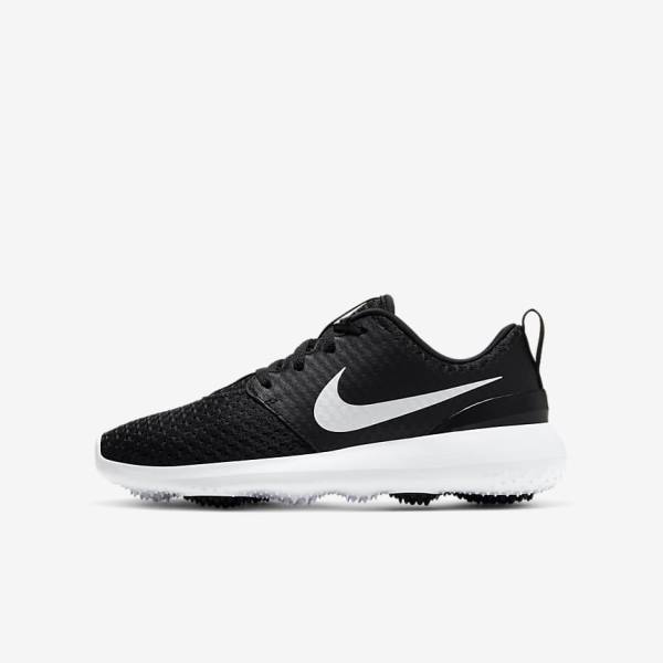 Nike Roshe G Jr. Otroci Čevlji Za Golf Črna / Bela / Kovinski Bela | NK631VKT