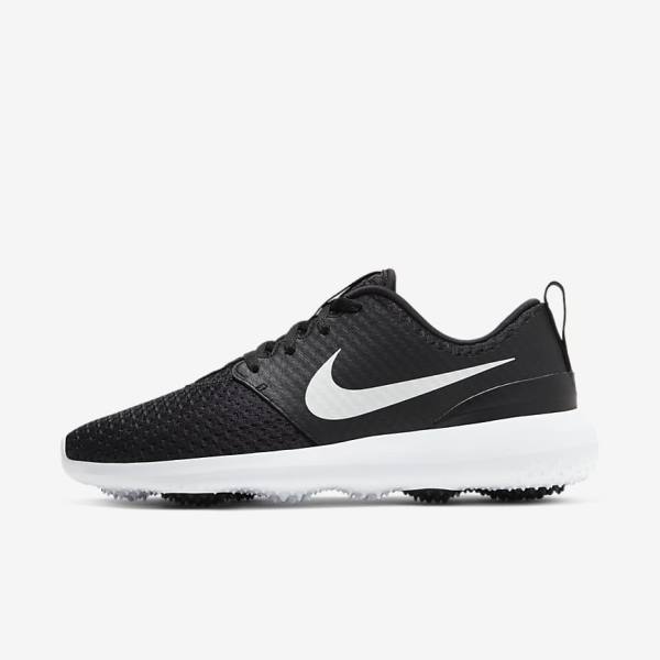 Nike Roshe G Ženske Čevlji Za Golf Črna / Bela / Kovinski Bela | NK520OVW