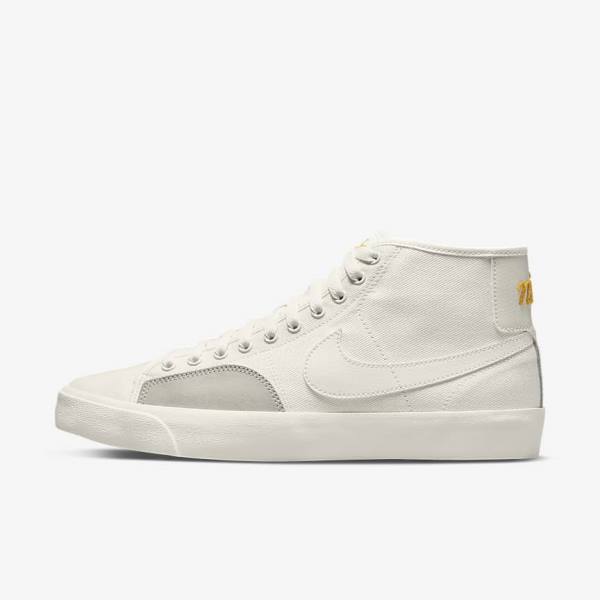 Nike SB BLZR Court Mid Premium Moški Skate Čevlji Bela | NK468FJT