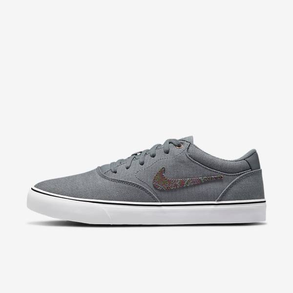 Nike SB Chron 2 Canvas Premium Moški Skate Čevlji Siva / Bela | NK127WMF