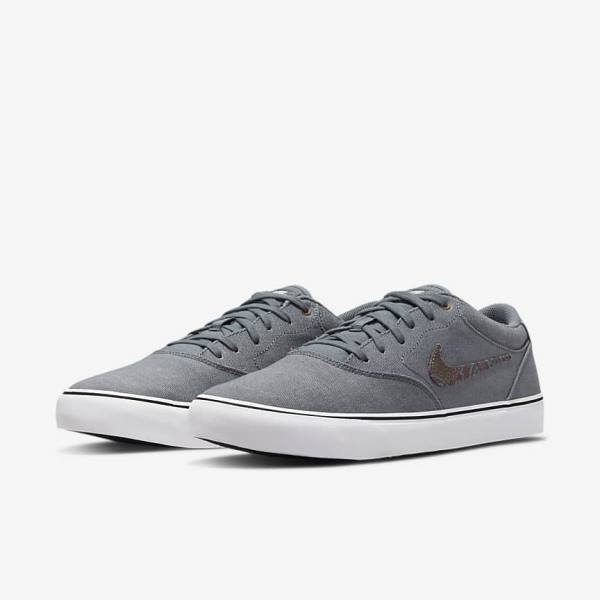 Nike SB Chron 2 Canvas Premium Ženske Skate Čevlji Siva / Bela | NK752LQJ