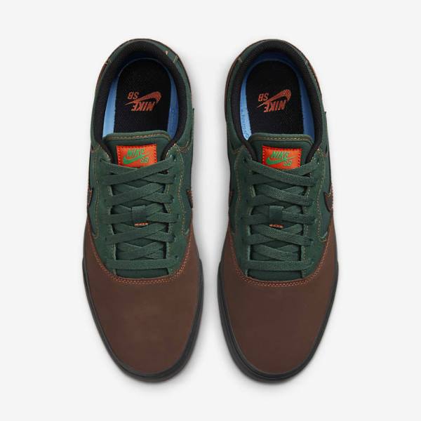 Nike SB Chron 2 Moški Skate Čevlji Svetloba Čokolada / Zelena / Oranžna / Črna | NK892PYA