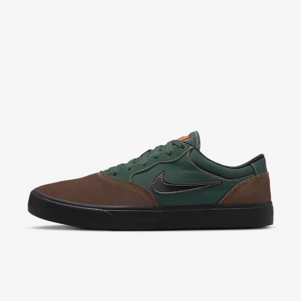 Nike SB Chron 2 Moški Skate Čevlji Svetloba Čokolada / Zelena / Oranžna / Črna | NK892PYA