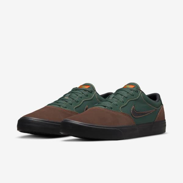 Nike SB Chron 2 Ženske Skate Čevlji Svetloba Čokolada / Zelena / Oranžna / Črna | NK876LRV