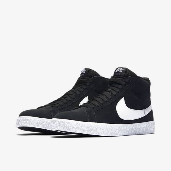 Nike SB Zoom Blazer Mid Moški Skate Čevlji Črna / Bela | NK976BMG