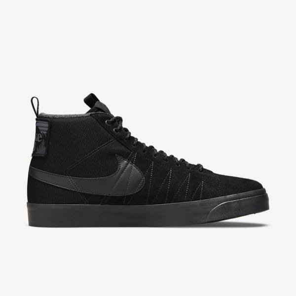 Nike SB Zoom Blazer Mid Premium Moški Skate Čevlji Črna / Temno Siva | NK421EYL