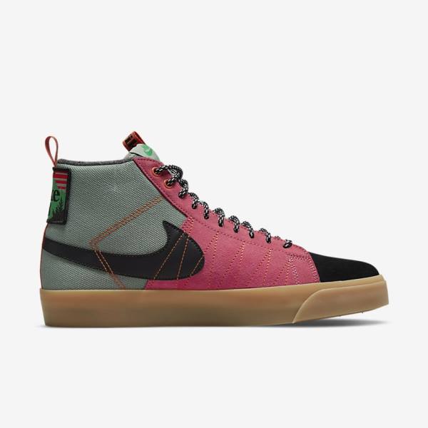 Nike SB Zoom Blazer Mid Premium Moški Skate Čevlji Bela / Rjav / Črna | NK957CIU