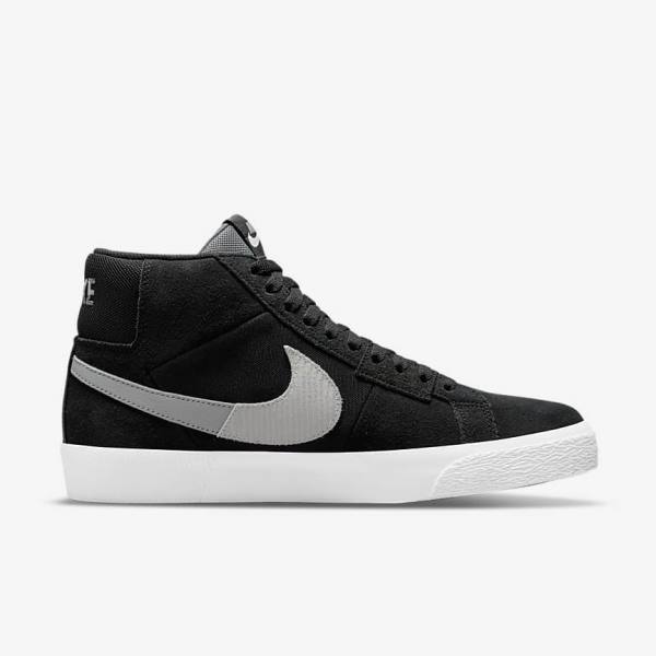 Nike SB Zoom Blazer Mid Premium Ženske Skate Čevlji Črna / Siva / Bela | NK017DOS