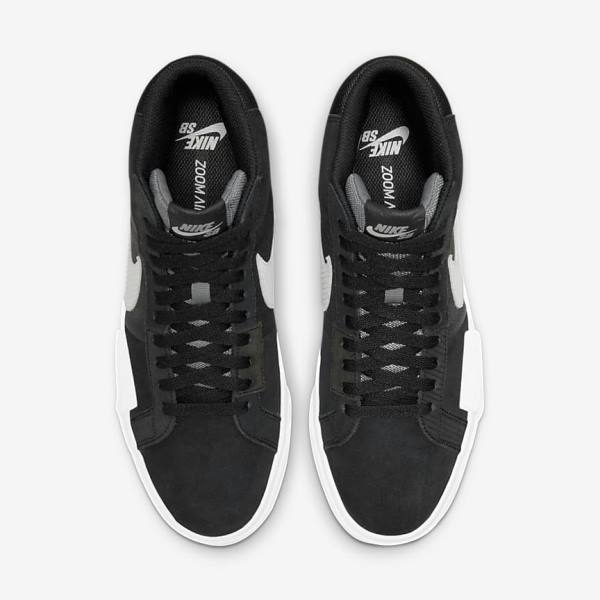 Nike SB Zoom Blazer Mid Premium Ženske Skate Čevlji Črna / Siva / Bela | NK017DOS