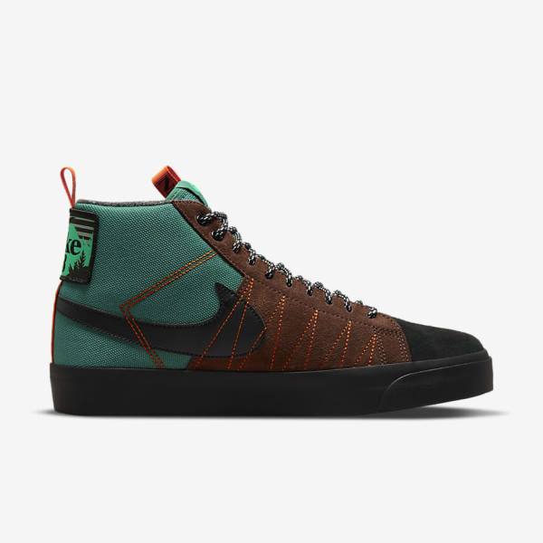 Nike SB Zoom Blazer Mid Premium Ženske Skate Čevlji Zelena / Bela / Oranžna / Črna | NK937JAE