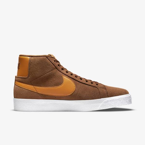 Nike SB Zoom Blazer Mid Ženske Skate Čevlji Bela / Rumena | NK063NCP