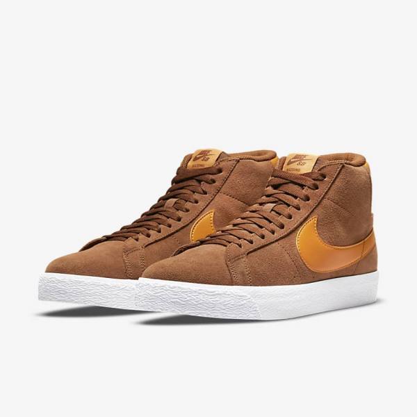 Nike SB Zoom Blazer Mid Ženske Skate Čevlji Bela / Rumena | NK063NCP