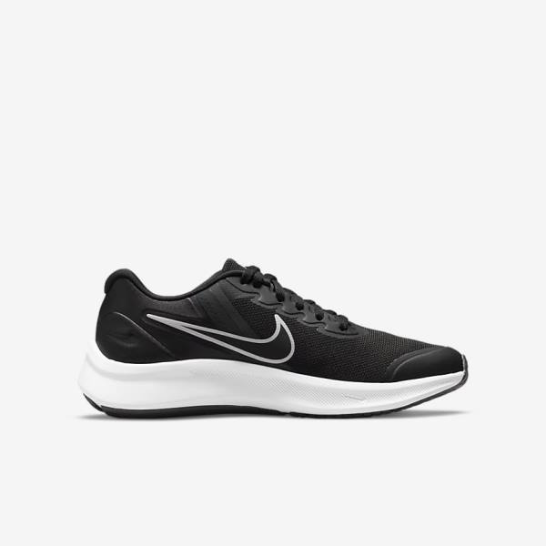 Nike Star Runner 3 Older Road Otroci Tekaški Čevlji Črna / Temno Siva | NK379XHN