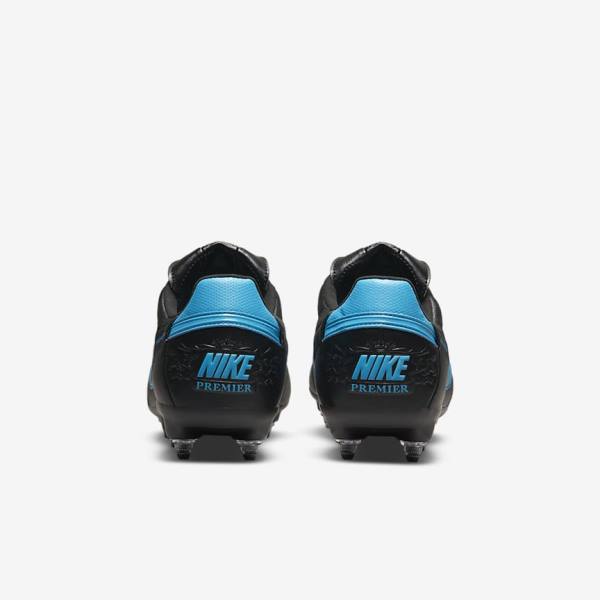 Nike The Premier 3 SG-PRO Anti-Clog Traction Soft-Ground Moški Nogometni Čevlji Črna / Modra | NK702PYI