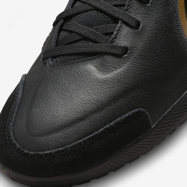 Nike Tiempo Legend 9 Academy IC Indoor-Court Ženske Nogometni Čevlji Črna / Temno Siva / Kovinski Zlato / Črna | NK042RXB