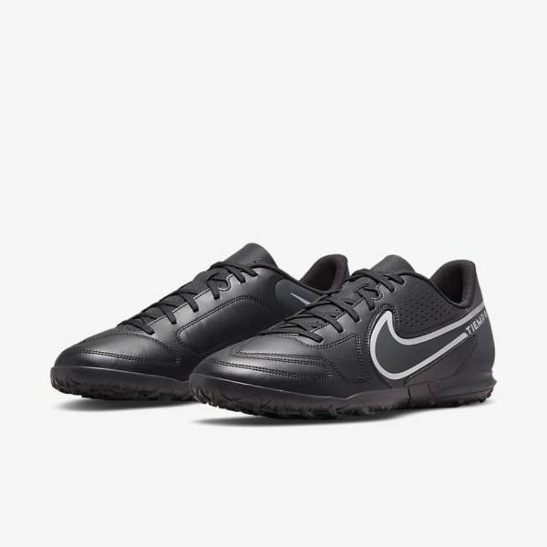 Nike Tiempo Legend 9 Club TF Turf Ženske Nogometni Čevlji Črna / Temno Siva | NK743POA