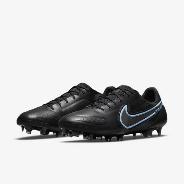 Nike Tiempo Legend 9 Elite FG Firm-Ground Moški Nogometni Čevlji Črna / Siva | NK179WCN