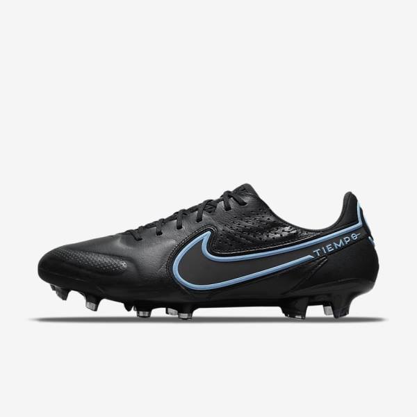 Nike Tiempo Legend 9 Elite FG Firm-Ground Moški Nogometni Čevlji Črna / Siva | NK179WCN