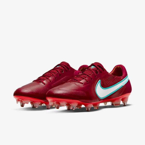 Nike Tiempo Legend 9 Elite SG-Pro AC Soft-Ground Ženske Nogometni Čevlji Rdeča / Svetloba Rdeča / Bela | NK106ZSX