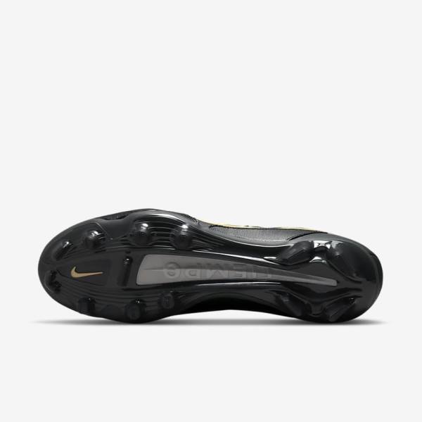 Nike Tiempo Legend 9 Pro FG Firm-Ground Ženske Nogometni Čevlji Črna / Temno Siva / Kovinski Zlato / Kovinski Temno Siva | NK076XER