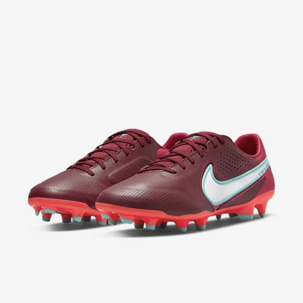 Nike Tiempo Legend 9 Pro FG Firm-Ground Moški Nogometni Čevlji Rdeča / Bela | NK832YHV