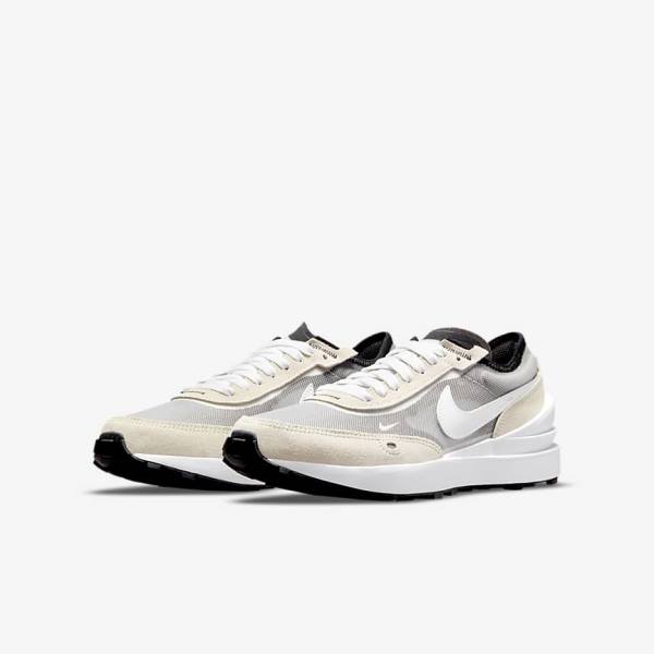 Nike Waffle One Older Otroci Superge Bela / Črna / Oranžna | NK604SUE