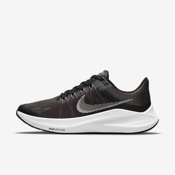 Nike Winflo 8 Road Ženske Tekaški Čevlji Črna / Temno Siva / Svetloba Siva / Bela | NK296CQR