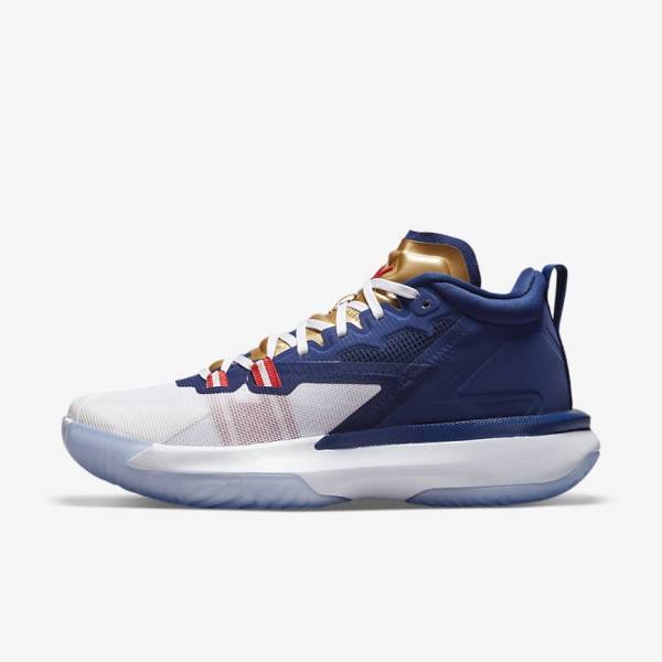 Nike Zion 1 Moški Jordan Čevlji Modra / Bela / Kovinski Zlato / Rdeča | NK710NAZ