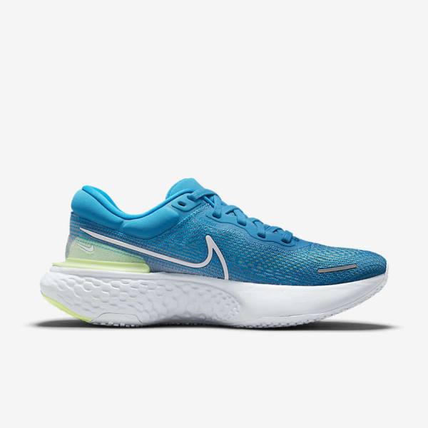 Nike ZoomX Invincible Run Flyknit Road Moški Tekaški Čevlji Modra / Svetloba Zelena / Siva / Bela | NK132SHV