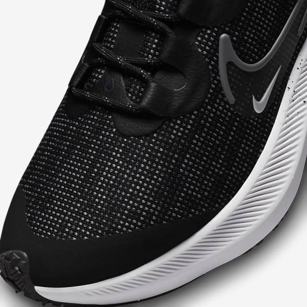 Nike Zoom Winflo 8 Shield Weatherised Road Ženske Tekaški Čevlji Črna / Kovinski Srebrna / Modra / Siva | NK061GEB