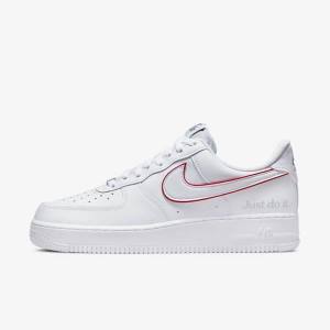 Nike Air Force 1 Moški Superge Bela / Zelena / Kovinski Srebrna / Rdeča | NK376GBY